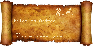 Miletics Andrea névjegykártya