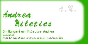 andrea miletics business card